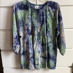 Tiedye CABI smock blouse hidden buttons *NEVERWORN